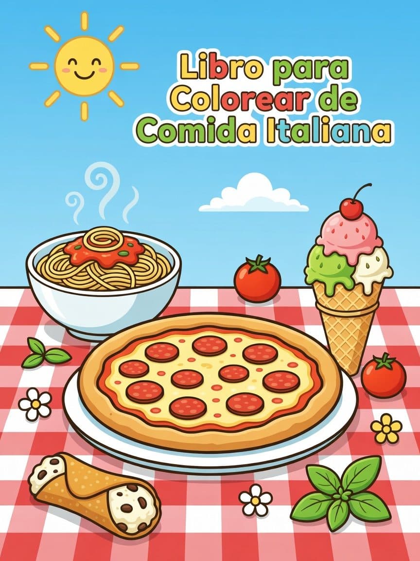 Libro para Colorear de Comida Italiana — Cover