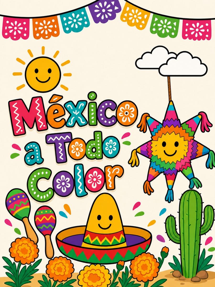 México a Todo Color coloring book cover