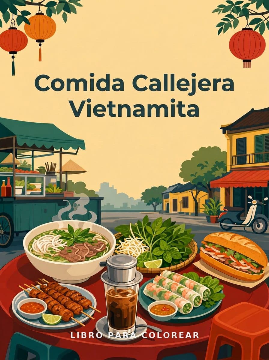 Comida Callejera Vietnamita coloring book cover
