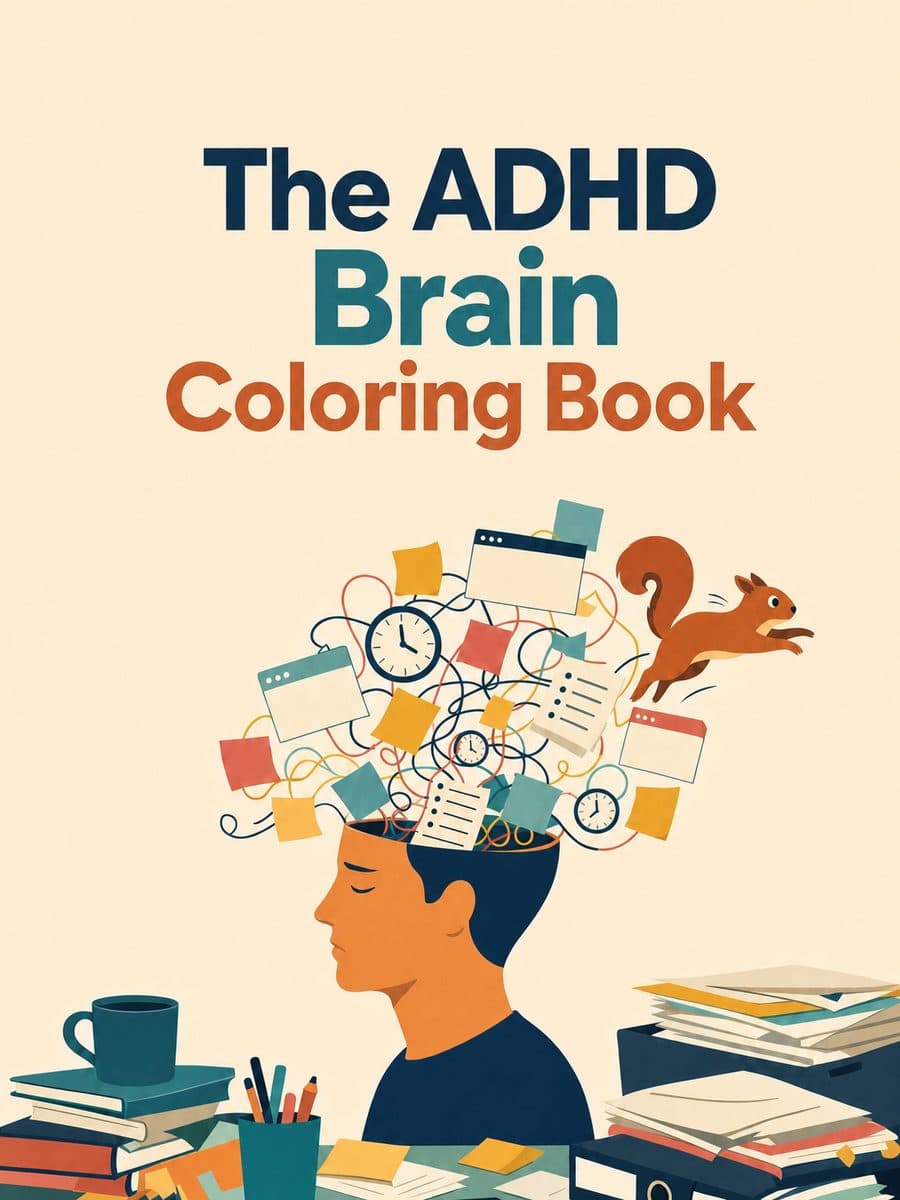 The ADHD Brain Coloring Book coloring book cover