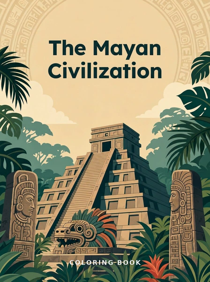 The Mayan Civilization coloring book cover