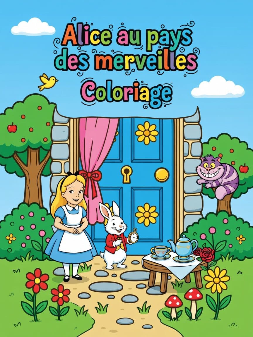 Alice au pays des merveilles - Coloriage cover