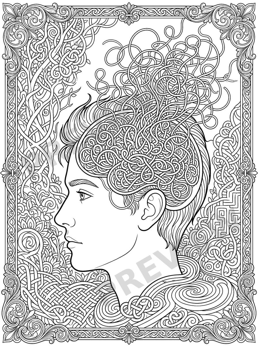 The ADHD Brain Coloring Book, sample page 2