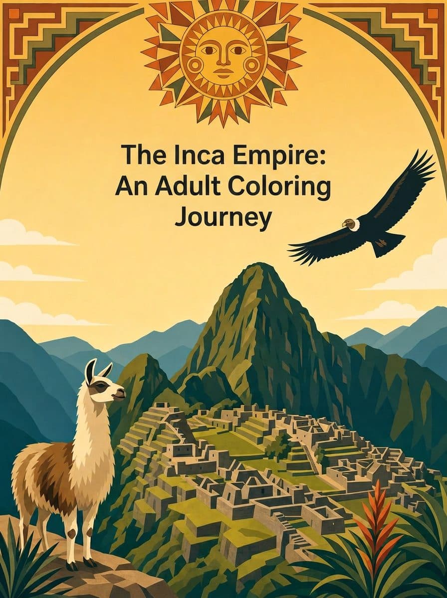 The Inca Empire: An Adult Coloring Journey coloring book cover