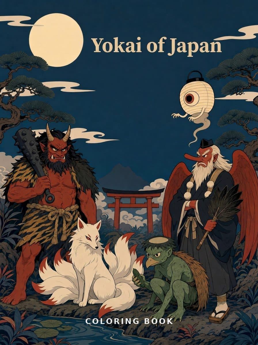 Yokai of Japan coloring book cover
